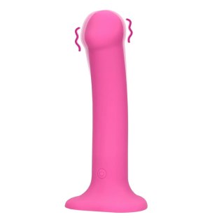 Dildo silikonowe wibrujące różowe 18.1cm Non-Phallic Vibrating Dildo SHOTS