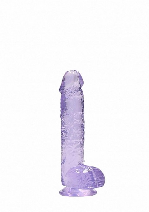 Dildo żelowe z przyssawką 15cm fioletowe Crystal Clear Dildo REALROCK SHOTS