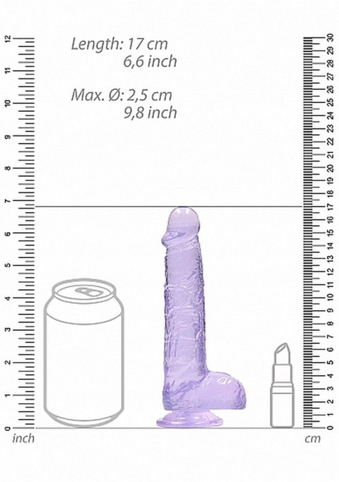 Dildo żelowe z przyssawką 15cm fioletowe Crystal Clear Dildo REALROCK SHOTS