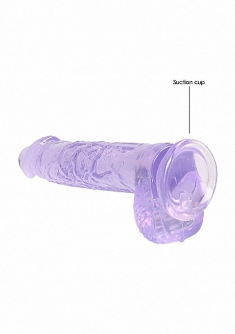 Dildo żelowe z przyssawką 15cm fioletowe Crystal Clear Dildo REALROCK SHOTS