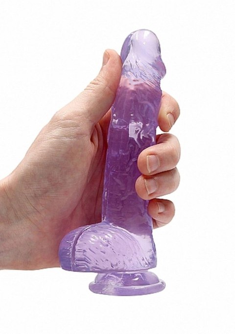 Dildo żelowe z przyssawką 15cm fioletowe Crystal Clear Dildo REALROCK SHOTS