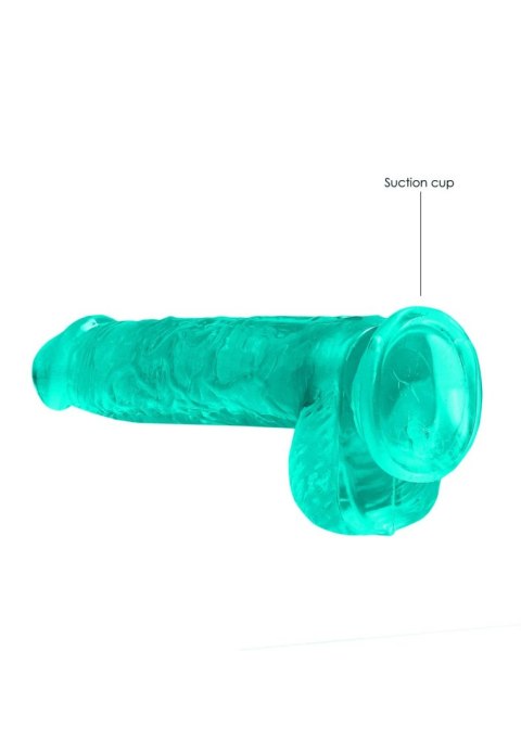 Dildo żelowe z przyssawką 15cm zielone Crystal Clear Dildo REALROCK SHOTS
