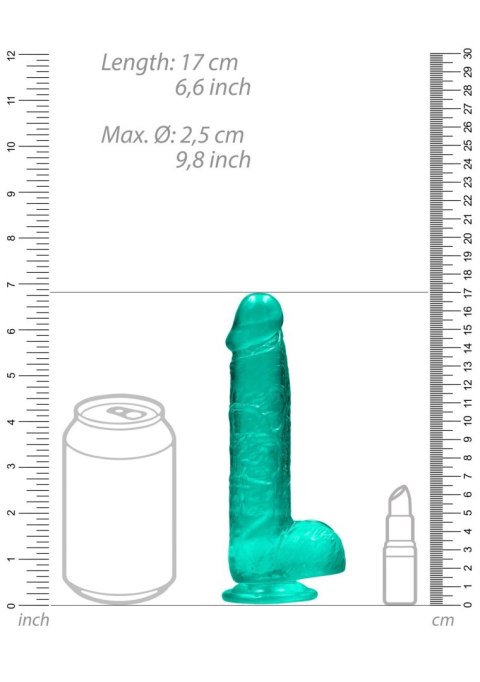Dildo żelowe z przyssawką 15cm zielone Crystal Clear Dildo REALROCK SHOTS