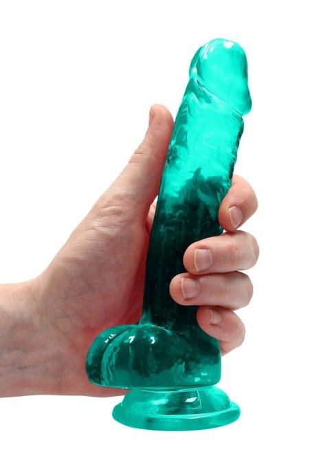 Dildo żelowe z przyssawką 19cm zielone Crystal Clear Dildo REALROCK SHOTS