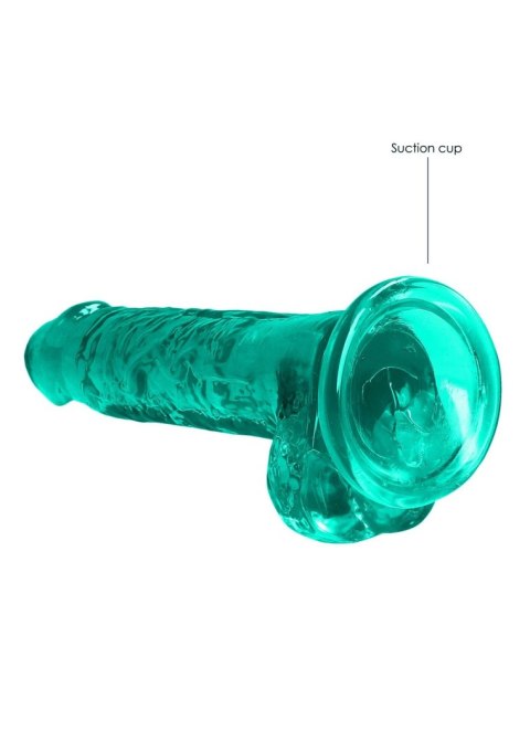 Dildo żelowe z przyssawką 19cm zielone Crystal Clear Dildo REALROCK SHOTS