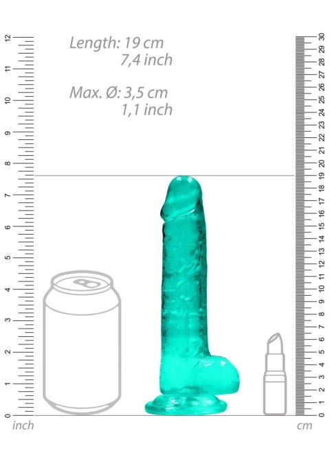 Dildo żelowe z przyssawką 19cm zielone Crystal Clear Dildo REALROCK SHOTS