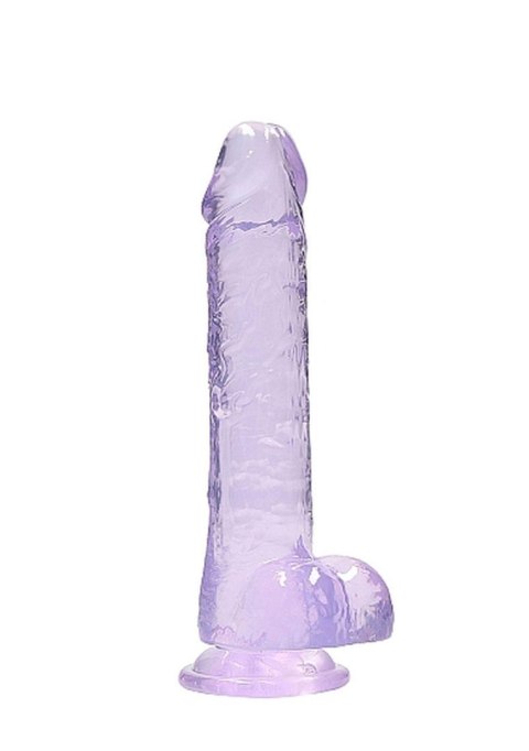 Dildo żelowe z przyssawką 20cm fioletowe Crystal Clear Dildo REALROCK SHOTS