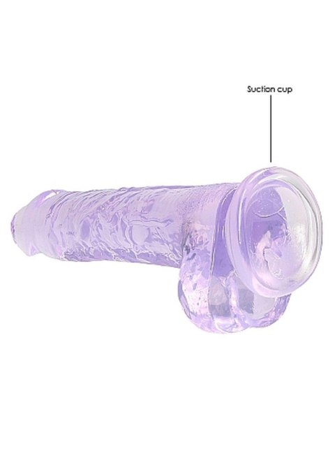 Dildo żelowe z przyssawką 20cm fioletowe Crystal Clear Dildo REALROCK SHOTS