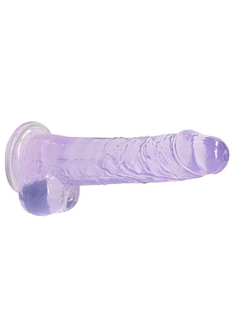 Dildo żelowe z przyssawką 20cm fioletowe Crystal Clear Dildo REALROCK SHOTS