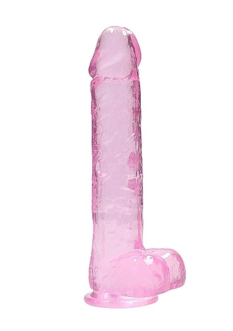 Dildo żelowe z przyssawką 23cm różowe Crystal Clear Dildo REALROCK SHOTS