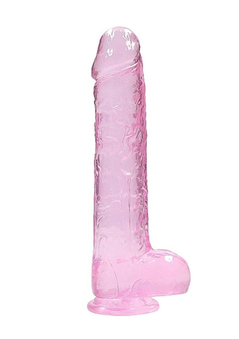 Dildo żelowe z przyssawką 23cm różowe Crystal Clear Dildo REALROCK SHOTS