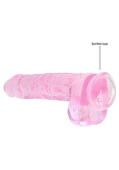 Dildo żelowe z przyssawką 23cm różowe Crystal Clear Dildo REALROCK SHOTS