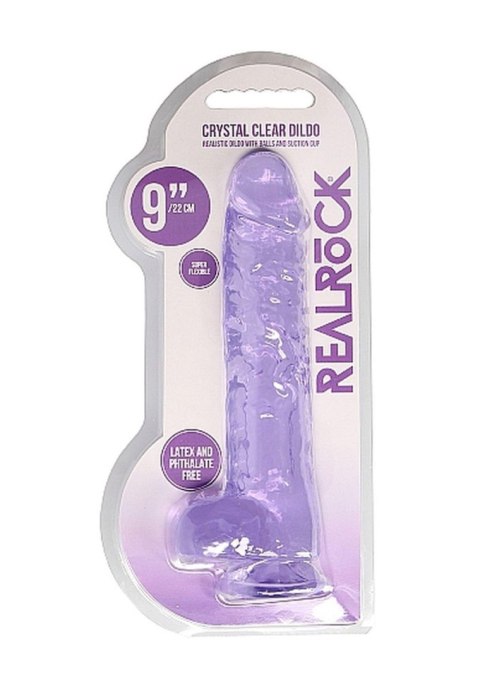 Realistyczne Dildo Z Jądrami 23 Cm Fioletowe