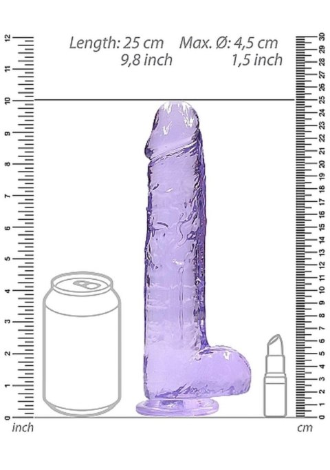 Realistyczne Dildo Z Jądrami 23 Cm Fioletowe