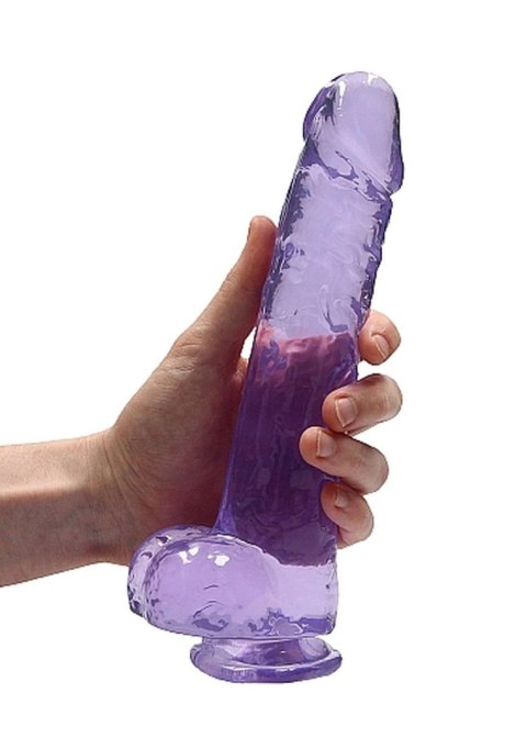Realistyczne Dildo Z Jądrami 23 Cm Fioletowe