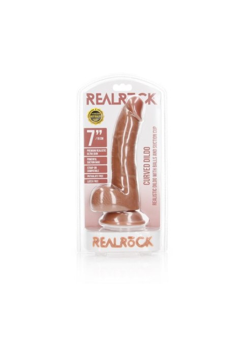 Dildo realistyczne zakrzywione opalone 18cm REALROCK