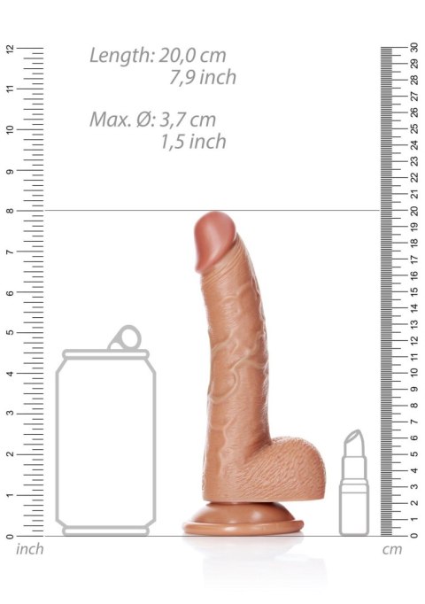 Dildo realistyczne zakrzywione opalone 18cm REALROCK