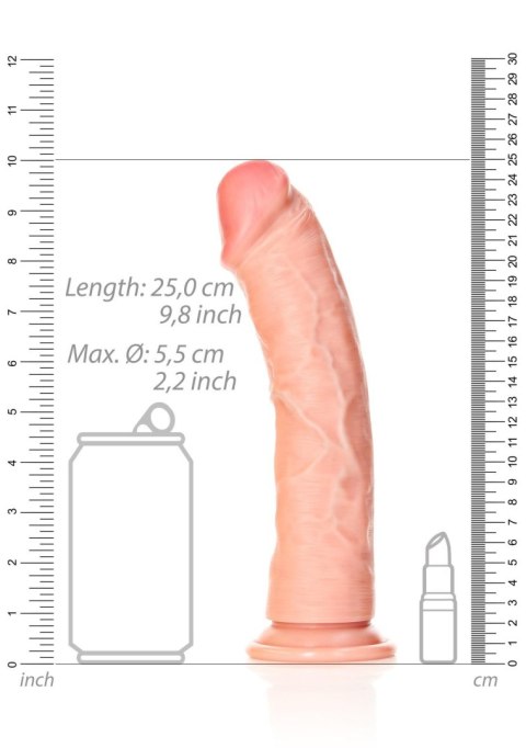Dildo realistyczne z przyssawką zakrzywione cieliste 23cm REALROCK SHOTS