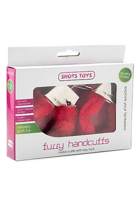 Czerwone Kajdanki Futrzane Furry Handcuffs - Furry Handcuffs