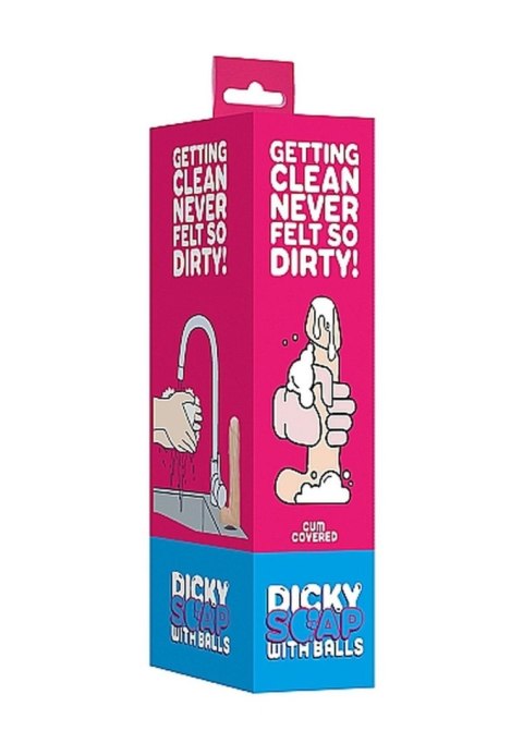 Mydło w kształcie penisa cieliste Dicky Soap With Balls Cum Covered 1szt.