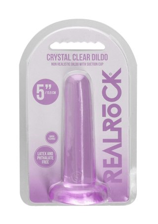Dildo żelowe z przyssawką 13.5cm fioletowe Crystal Clear Dildo REALROCK SHOTS