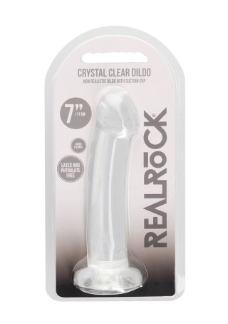 Dildo żelowe z przyssawką 17cm przeźroczyste Crystal Clear Dildo REALROCK SHOTS