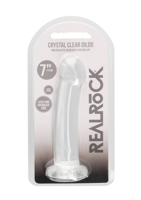 Dildo żelowe z przyssawką 17cm przeźroczyste Crystal Clear Dildo REALROCK SHOTS