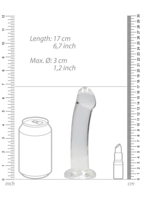 Dildo żelowe z przyssawką 17cm przeźroczyste Crystal Clear Dildo REALROCK SHOTS