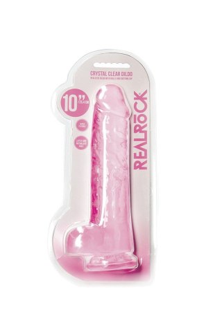 Dildo silikonowe różowe 25.4cm Crystal Clear Dong REALROCK SHOTS