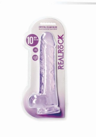 Dildo silikonowe fioletowe 25.4cm Crystal Clear Dong REALROCK SHOTS