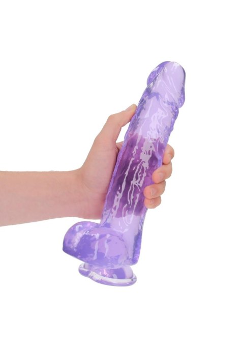 Dildo silikonowe fioletowe 25.4cm Crystal Clear Dong REALROCK SHOTS