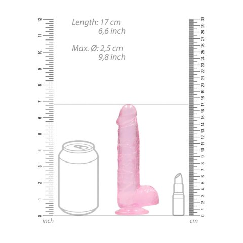 Dildo żelowe różowe 15cm Crystal Clear Dong REALROCK SHOTS