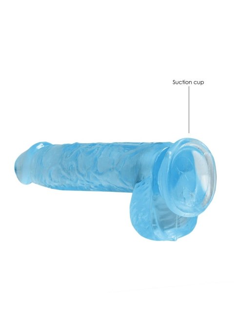 Dildo silikonowe niebieskie 15cm Crystal Clear Dong REALROCK SHOTS