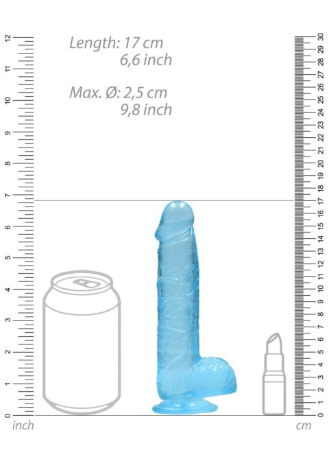 Dildo silikonowe niebieskie 15cm Crystal Clear Dong REALROCK SHOTS