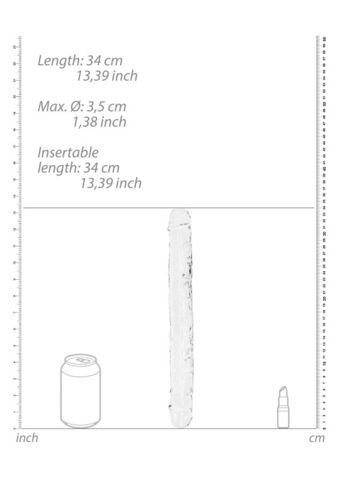 Dildo silikonowe podwójne przeźroczyste 34cm Crystal Clear Dong REALROCK SHOTS