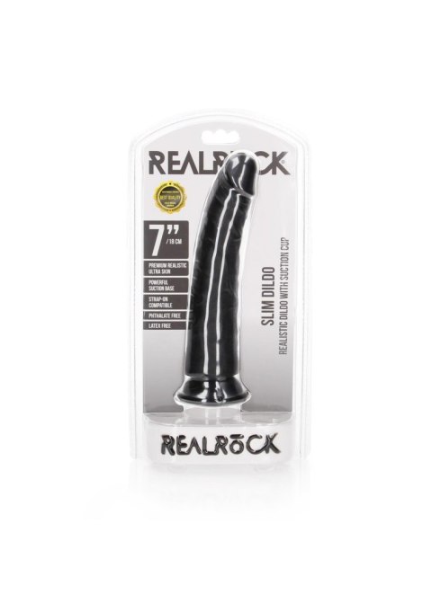 Dildo realistyczne z przyssawką czarne 18cm REALROCK SHOTS