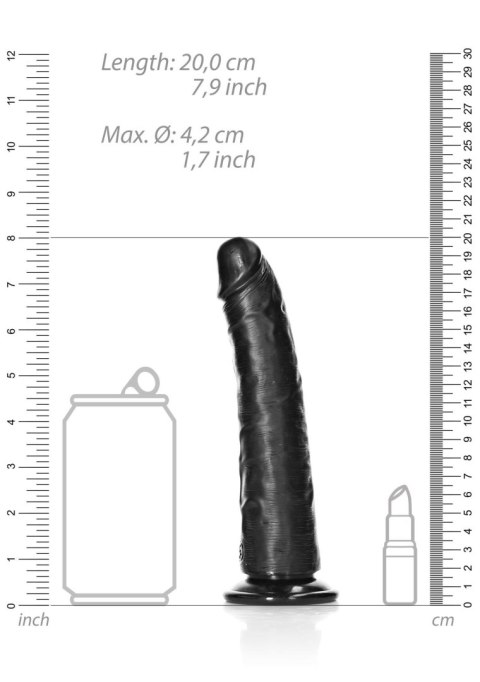 Dildo realistyczne z przyssawką czarne 18cm REALROCK SHOTS
