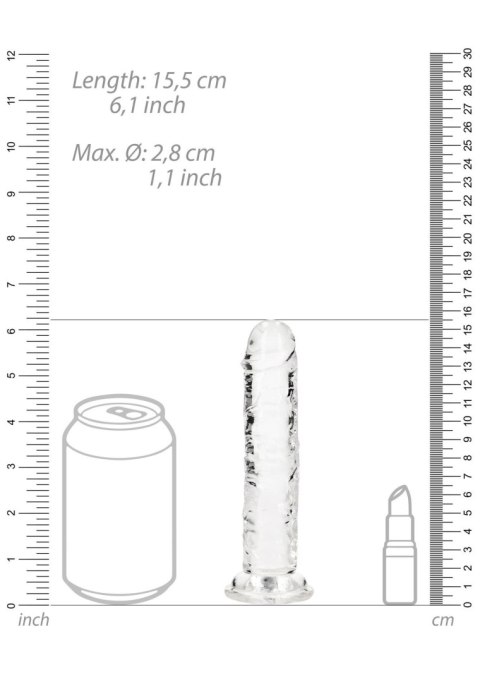 Dildo żelowe z przyssawką 14.5cm przeźroczyste Crystal Clear Dildo REALROCK SHOTS