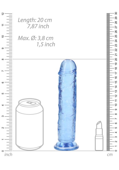 Dildo żelowe z przyssawką 18cm niebieskie Crystal Clear Dildo REALROCK SHOTS