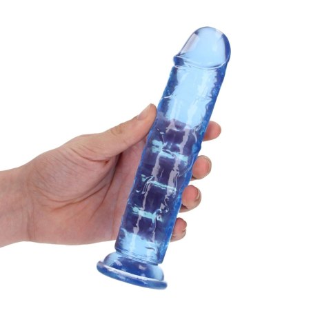 Dildo żelowe z przyssawką 18cm niebieskie Crystal Clear Dildo REALROCK SHOTS