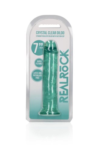 Dildo żelowe z przyssawką 18cm zielone Crystal Clear Dildo REALROCK SHOTS