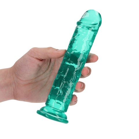Dildo żelowe z przyssawką 18cm zielone Crystal Clear Dildo REALROCK SHOTS