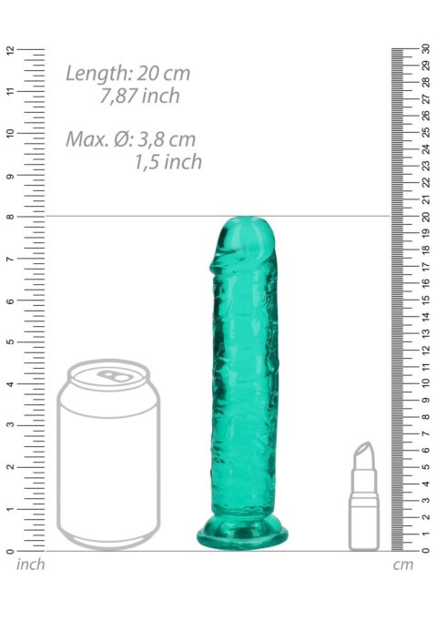 Dildo żelowe z przyssawką 18cm zielone Crystal Clear Dildo REALROCK SHOTS