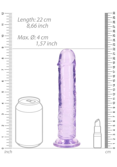 Dildo żelowe z przyssawką 20cm fioletowe Crystal Clear Dildo REALROCK SHOTS