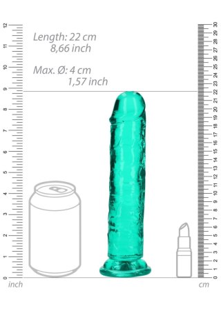 Dildo żelowe z przyssawką 20cm zielone Crystal Clear Dildo REALROCK SHOTS