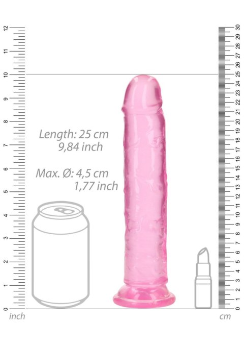 Dildo żelowe z przyssawką 23cm różowe Crystal Clear Dildo REALROCK SHOTS