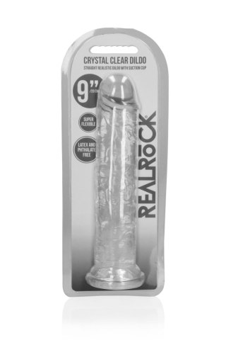 Dildo żelowe z przyssawką 23cm przeźroczyste Crystal Clear Dildo REALROCK SHOTS