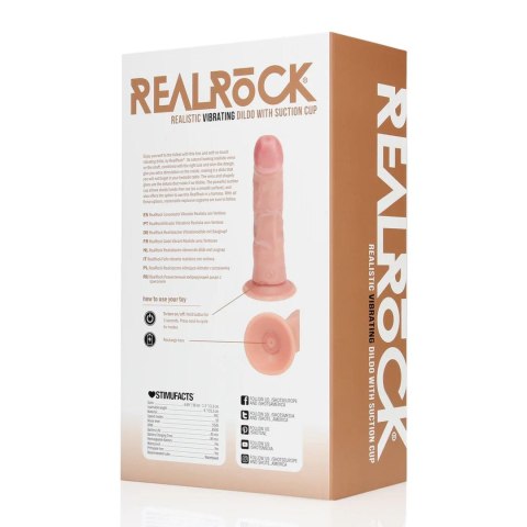 Realistyczny Zakrzywiony Wibrator z Przyssawką 15,5 cm, Flesh– RealRock