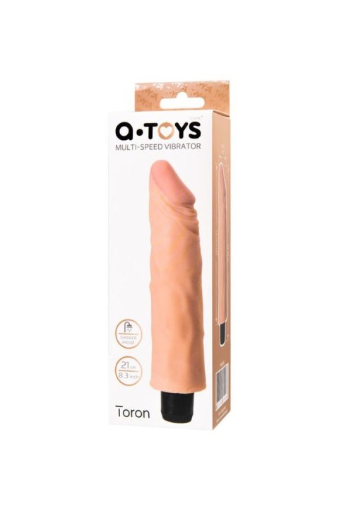 Realistyczny Wibrator Cielisty Z Pokrętłem Regulacji 19 cm– A-TOYS