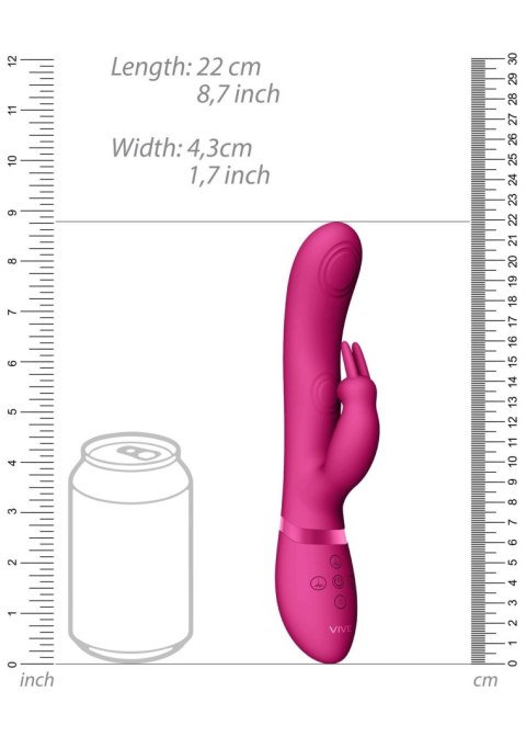 Wibrator Króliczek Z Potrójną Stymulacją I Technologią Pulse Wave Różowy - MAY VIVE045 DUAL PULSE WAVE RABBIT